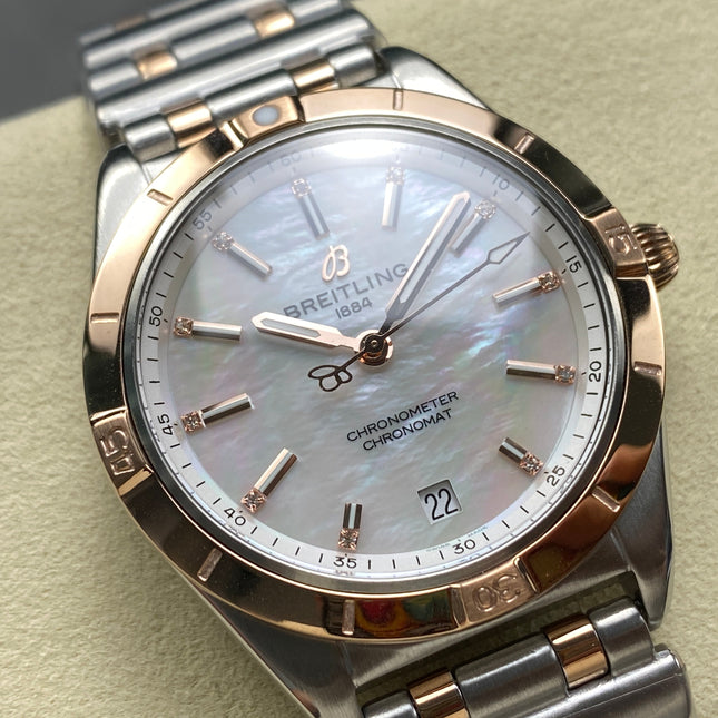 CHRONOMAT AUTOMATIC 36 RED GOLD BEZEL MOTHER OF PEARL DIAL
