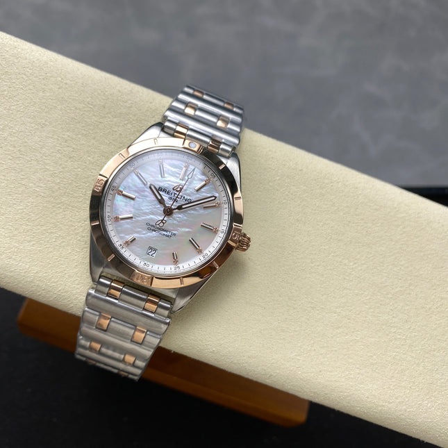 CHRONOMAT AUTOMATIC 36 RED GOLD BEZEL MOTHER OF PEARL DIAL