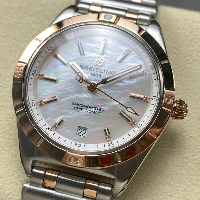 CHRONOMAT AUTOMATIC 36 RED GOLD BEZEL MOTHER OF PEARL DIAL