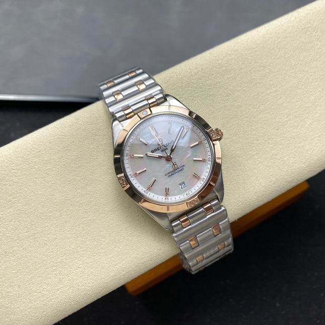 CHRONOMAT AUTOMATIC 36 RED GOLD BEZEL MOTHER OF PEARL DIAL