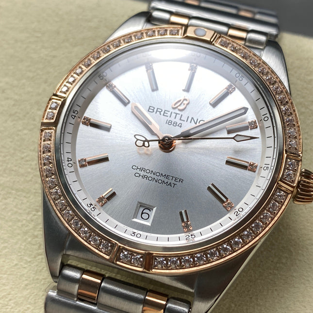 CHRONOMAT AUTOMATIC 36 RED GOLD AND STEEL CASE SILVER DIAL