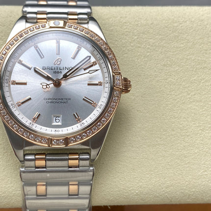 CHRONOMAT AUTOMATIC 36 RED GOLD AND STEEL CASE SILVER DIAL