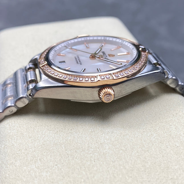 CHRONOMAT AUTOMATIC 36 RED GOLD AND STEEL CASE MOTHER OF PEARL DIAL