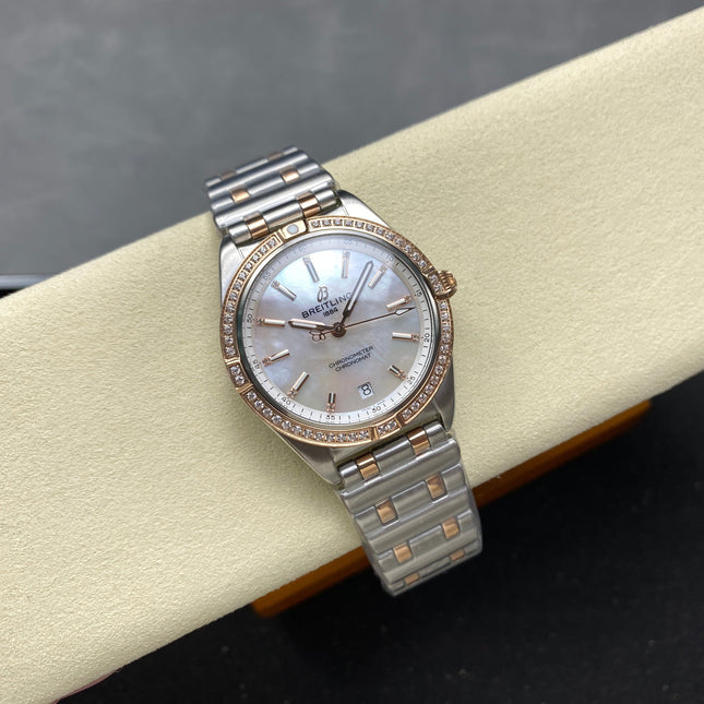 CHRONOMAT AUTOMATIC 36 RED GOLD AND STEEL CASE MOTHER OF PEARL DIAL