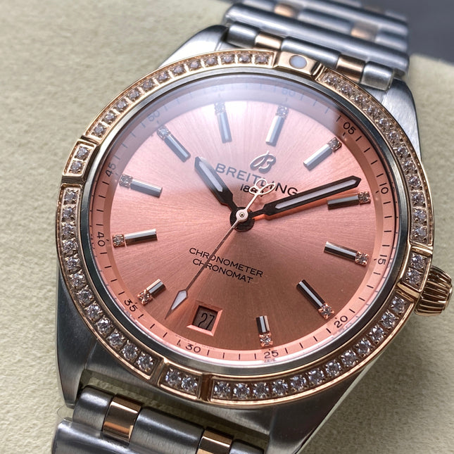 CHRONOMAT AUTOMATIC 36 RED GOLD AND STEEL CASE PINK DIAL