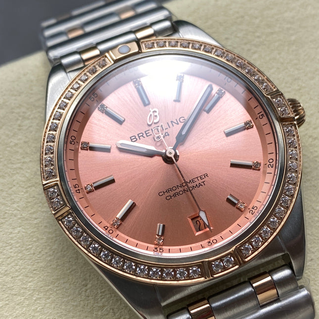 CHRONOMAT AUTOMATIC 36 RED GOLD AND STEEL CASE PINK DIAL