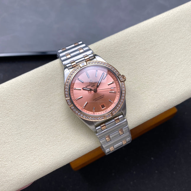 CHRONOMAT AUTOMATIC 36 RED GOLD AND STEEL CASE PINK DIAL