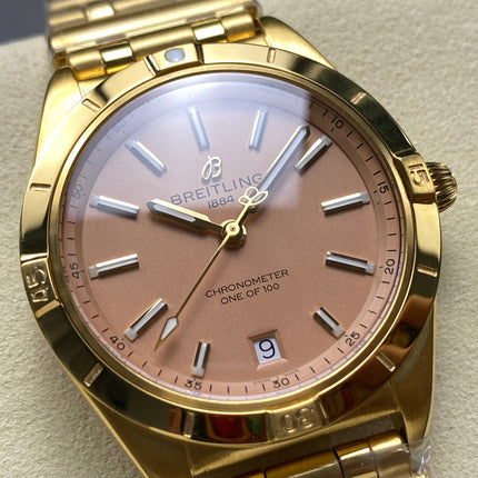 CHRONOMAT AUTOMATIC 36 VICTORIA BECKHAM YELLOW GOLD CASE SAND DIAL