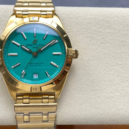 CHRONOMAT AUTOMATIC 36 VICTORIA BECKHAM YELLOW GOLD CASE PEPPERMINT DIAL