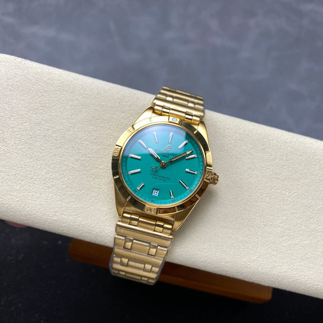 CHRONOMAT AUTOMATIC 36 VICTORIA BECKHAM YELLOW GOLD CASE PEPPERMINT DIAL