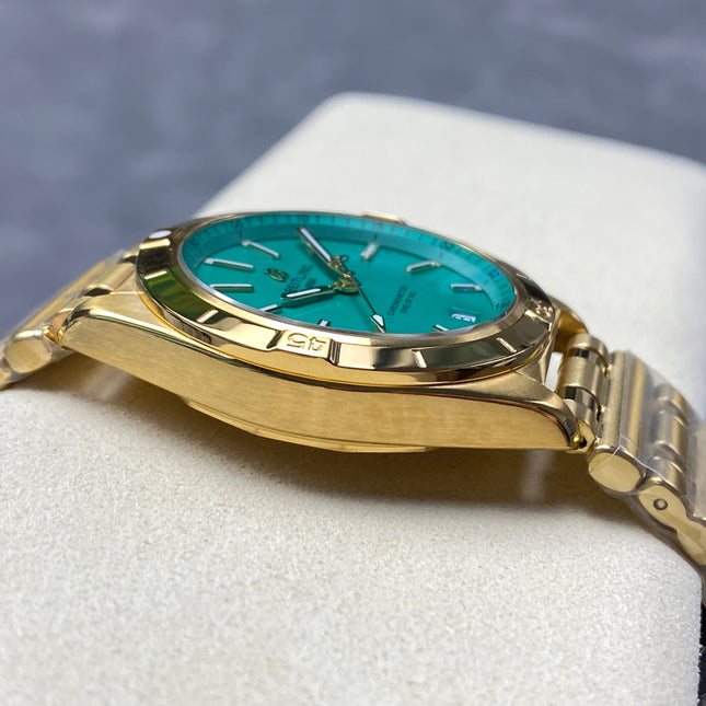 CHRONOMAT AUTOMATIC 36 VICTORIA BECKHAM YELLOW GOLD CASE PEPPERMINT DIAL