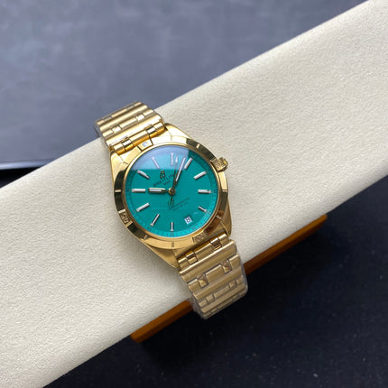 CHRONOMAT AUTOMATIC 36 VICTORIA BECKHAM YELLOW GOLD CASE PEPPERMINT DIAL
