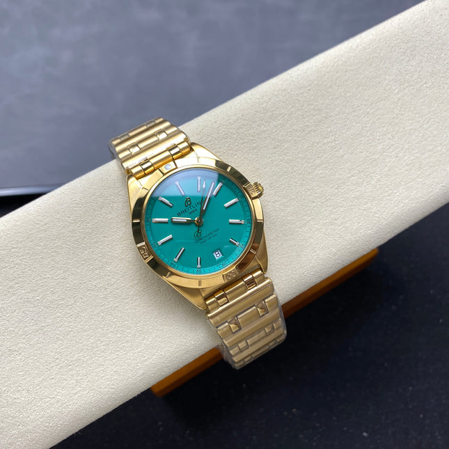 CHRONOMAT AUTOMATIC 36 VICTORIA BECKHAM YELLOW GOLD CASE PEPPERMINT DIAL