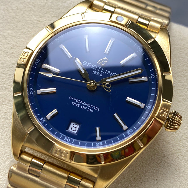CHRONOMAT AUTOMATIC 36 VICTORIA BECKHAM YELLOW GOLD CASE MIDNIGHT BLUE DIAL