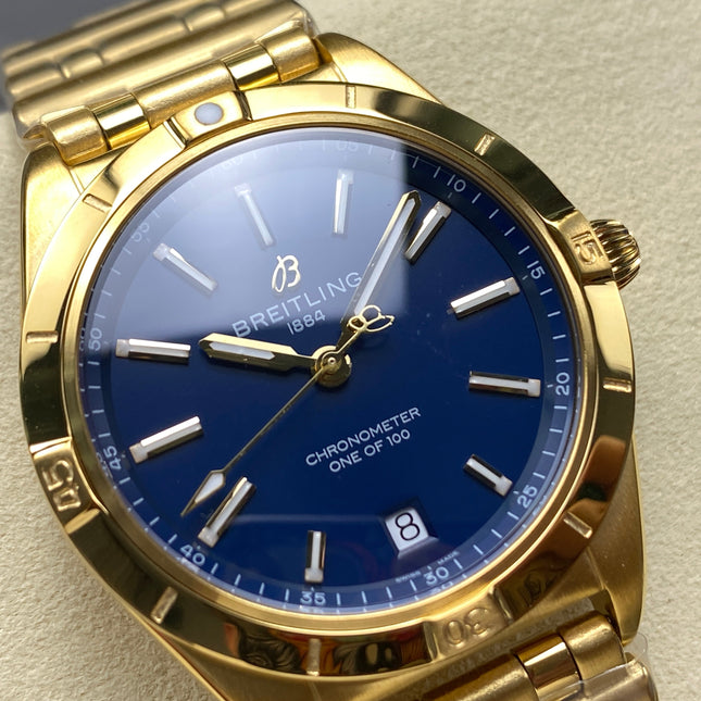 CHRONOMAT AUTOMATIC 36 VICTORIA BECKHAM YELLOW GOLD CASE MIDNIGHT BLUE DIAL
