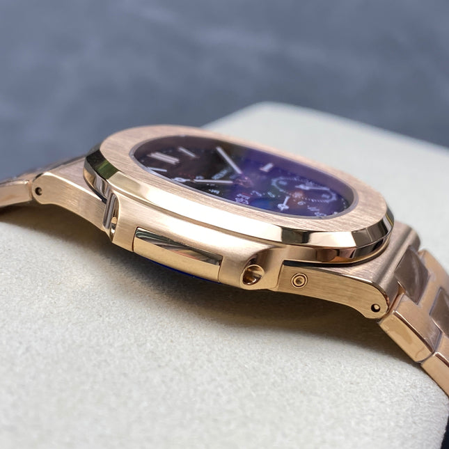 NAUTILUS AUTOMATIC ALL ROSE GOLD SUNBURST BROWN DIAL