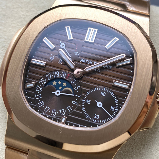 NAUTILUS AUTOMATIC ALL ROSE GOLD SUNBURST BROWN DIAL