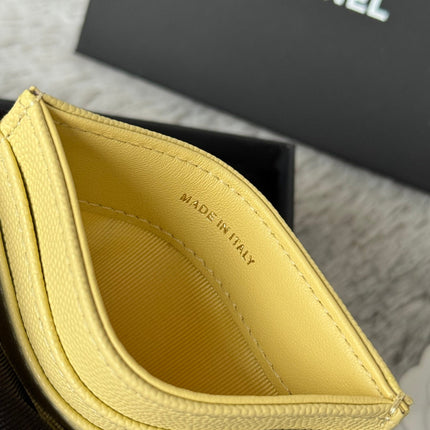CHANEL 25S CARD HOLDER 11 IN YELLOW CAVIAR GOLD HARDWARE