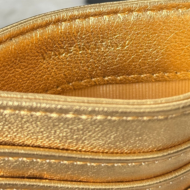 CHANEL 25S CARD HOLDER 11 IN GOLD LAMBSKIN GOLD HARDWARE