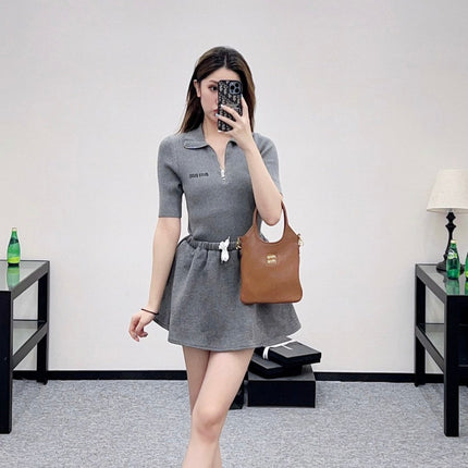 MIUMIU SHORT-SLEEVE KNIT POLO SHIRT STYLE 99