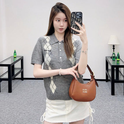 MIUMIU SHORT-SLEEVE KNIT TOP STYLE 23