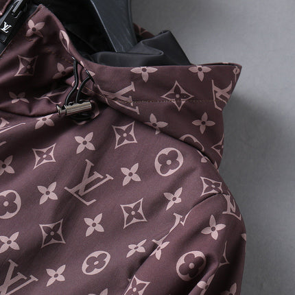LV WINE RED MONOGRAM AND BLACK DOUBLE-SIDED WINDBREAKER 238976