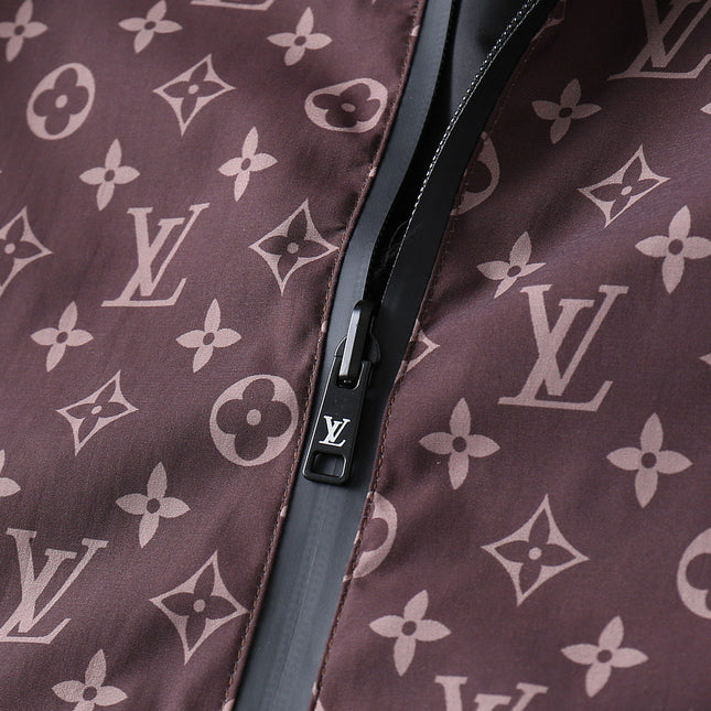 LV WINE RED MONOGRAM AND BLACK DOUBLE-SIDED WINDBREAKER 238976