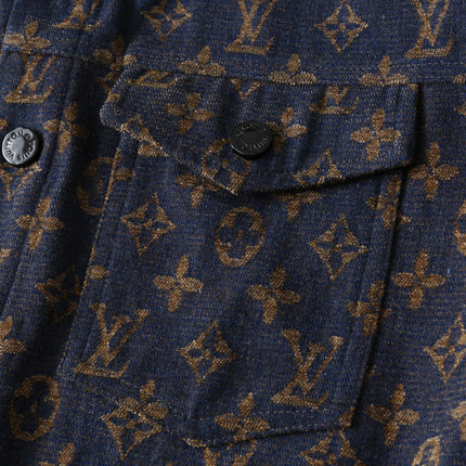 LV SHIRT JACKET IN NAVY BLUE JACQUARD FABRIC 238979