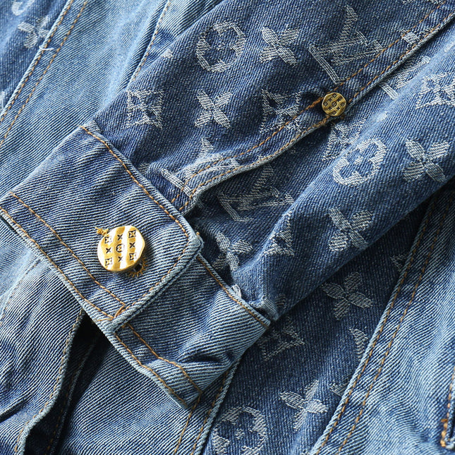 LV LIGHT BLUE MONOGRAM DENIM SHIRT JACKET 238981