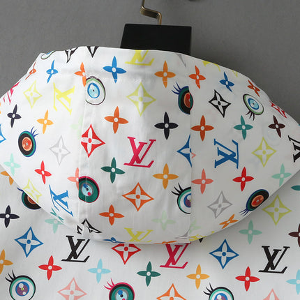 LV WHITE WINDBREAKER WITH COLORFUL MONOGRAM 238983