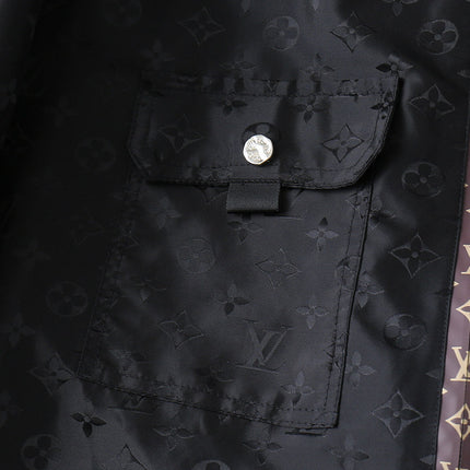 LV BLACK AND WINE RED TRIM MONOGRAM HOODED JACKET 238984