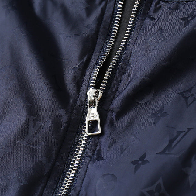 LV NAVY BLUE MONOGRAM HOODED JACKET 238985