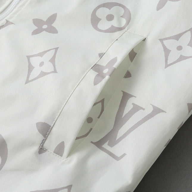 LV WHITE MONOGRAM HOODED JACKET 238986