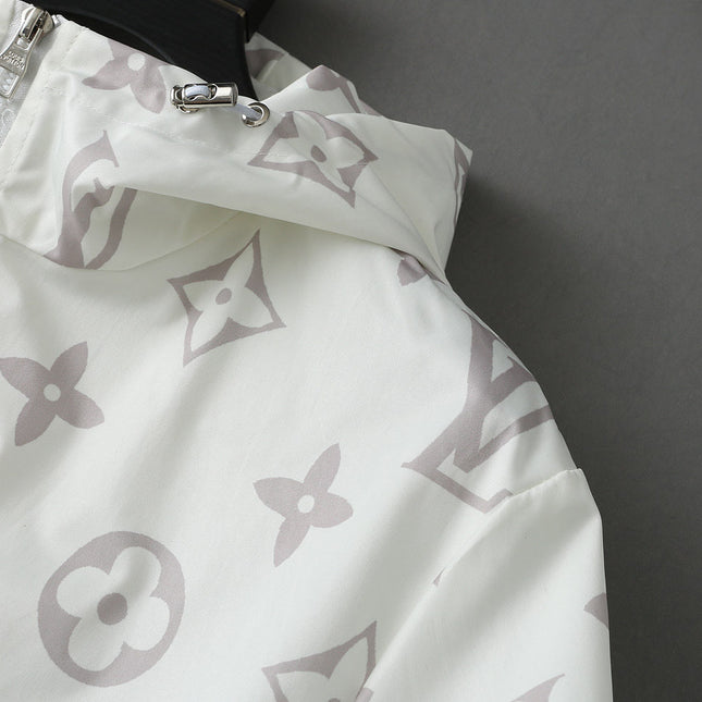 LV WHITE MONOGRAM HOODED JACKET 238986