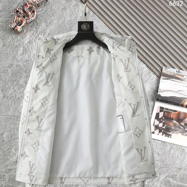 LV WHITE MONOGRAM HOODED JACKET 238986