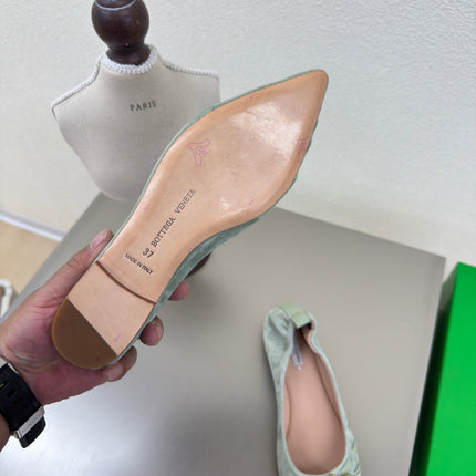 BALLET FLAT IN LIGHT BLUE SUEDE