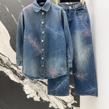 CC 25 Diamond Denim Set Blue Cotton