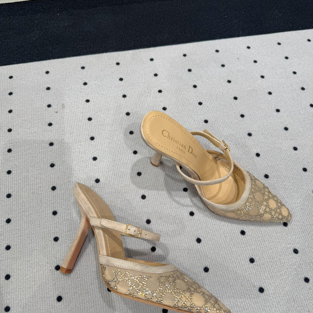 HIGH HEELS MULE IN CAMEL BEIGE LAMB SUEDE 10 CM