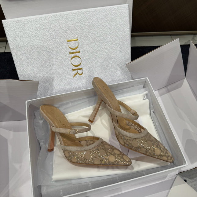 HIGH HEELS MULE IN CAMEL BEIGE LAMB SUEDE 10 CM