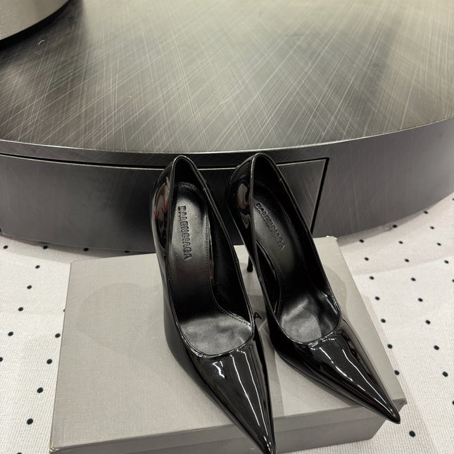 AVENUE 105MM PUMP IN BLACK PATENT CALFSKIN