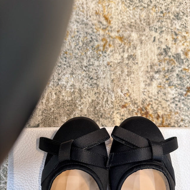 DIOR 25S LOVELY‑D BALLET FLAT 45MM IN BLACK SATIN