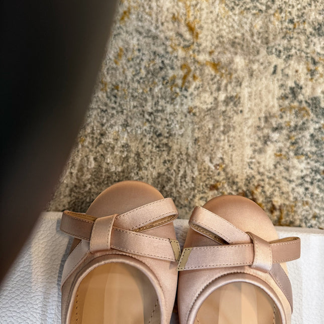 DIOR 25S LOVELY‑D BALLET FLAT 45MM IN NUDE SATIN