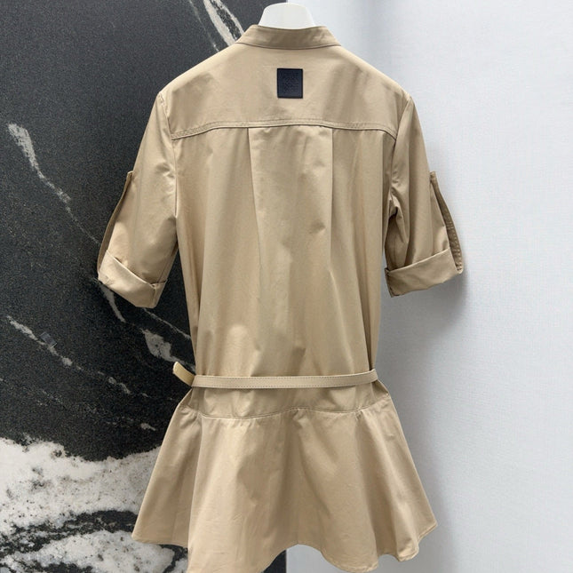 Loewe 25 Shirt Dress Beige Cotton