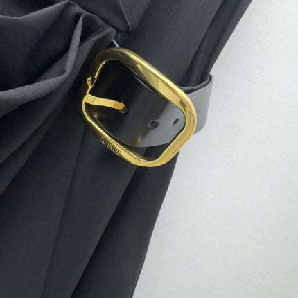 Loewe 25 Drape Sleeveless Dress Black Polyester Fiber