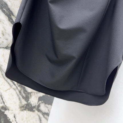 Loewe 25 Drape Sleeveless Dress Black Polyester Fiber