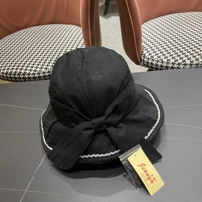 BUCKET HAT MODEL 650274 IN BLACK TEXTURED FABRIC