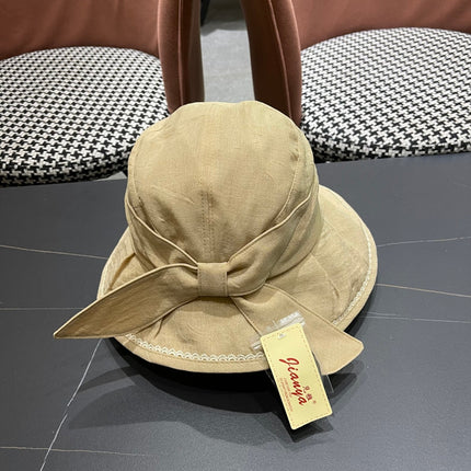 BUCKET HAT MODEL 650275 IN DARK BEIGE TEXTURED FABRIC
