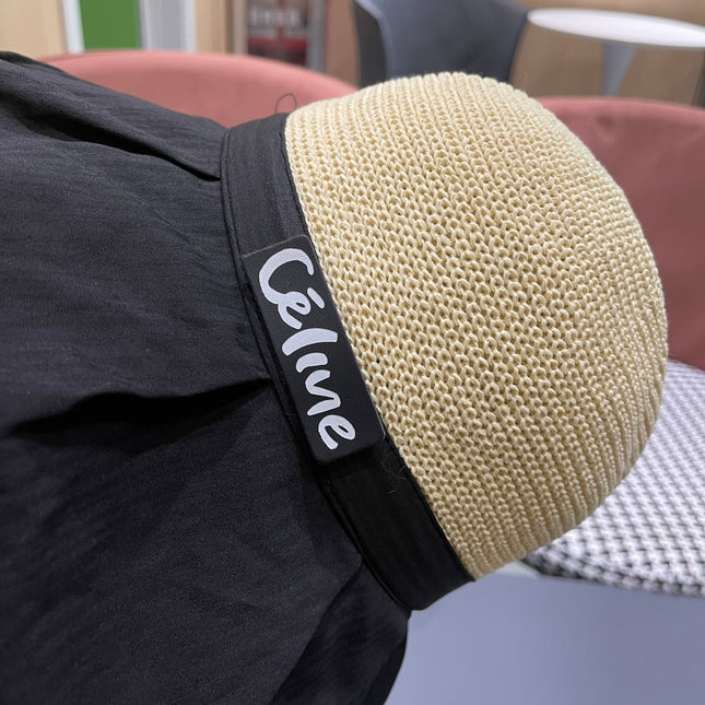 WIDE BRIM HAT MODEL 651949 IN BLACK MESH FABRIC