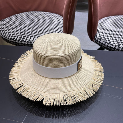WIDE BRIM HAT MODEL 651884 IN BEIGE WOVEN STRAW