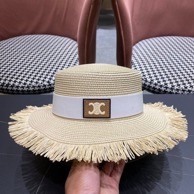 WIDE BRIM HAT MODEL 651884 IN BEIGE WOVEN STRAW